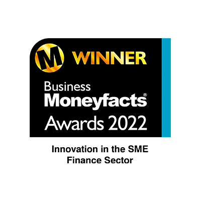 Business moneyfacts award from 2022 for innovation in the SME finance sector.