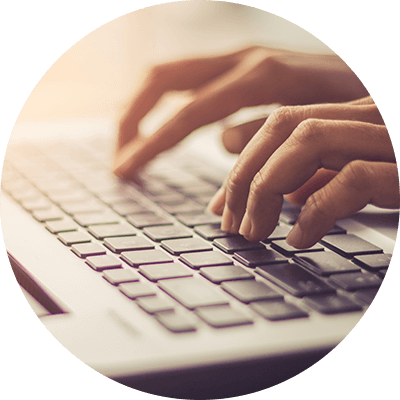 Somebody typing on a keyboard.