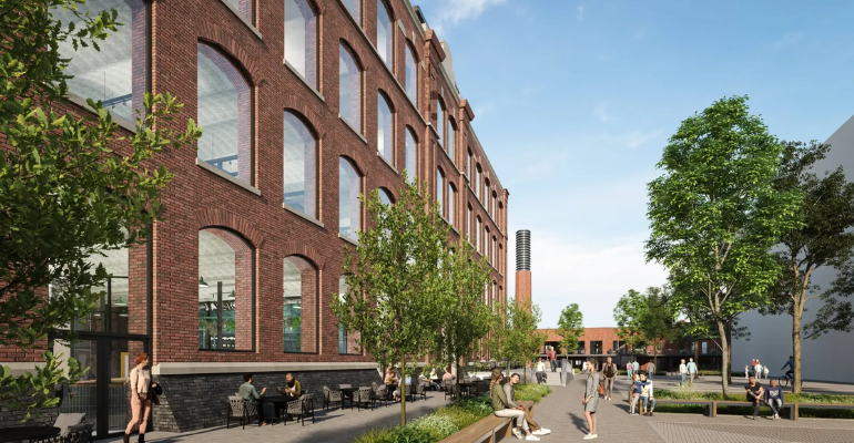 A 3D concept rendering of The Cotton Works development in Wigan.