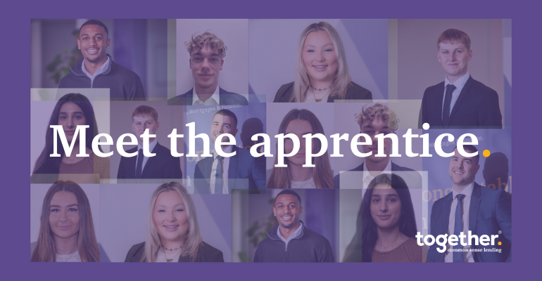 A collage of a group of apprentices smiling.