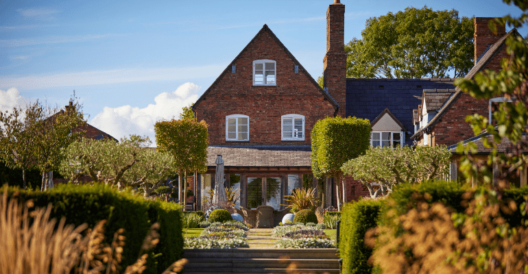 Exterior of a beautiful country house.