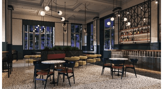 Interior concept image of The Farington Hotel's lounge and bar area