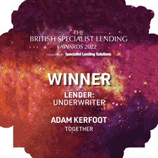 A British specialist lending award for Adam Kerfoot for underwriting in 2022.