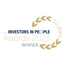 Investors in people award from 2023 for 10 years.