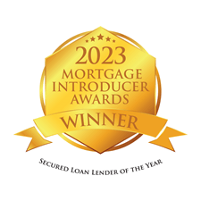 Mortgage introducer award from 2023 for secured loan lender of the year.