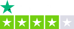 The TrustPilot logo above four and a half stars.