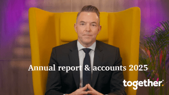 A mid shot of Richard Rowntree with the title annual report and accounts 2025 over the top.